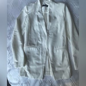 Cream bagatelle longline blazer - size XS